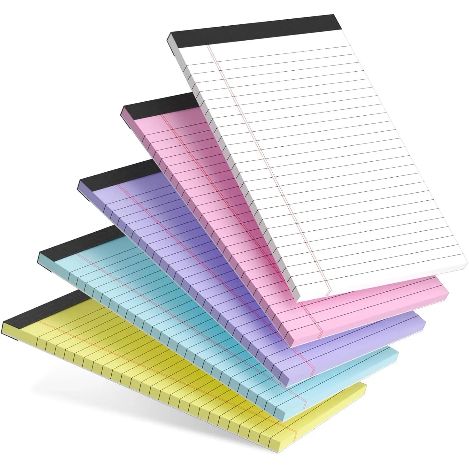 Small Note Pads 5x8 Notebook – 5  Colors Legal Pads, College Ruled, 30 Sheets Each |  for Work, School & Creative Notes!​ Notepads 5 x 8 Perforated Pads of Paper (Multicolor 5)
