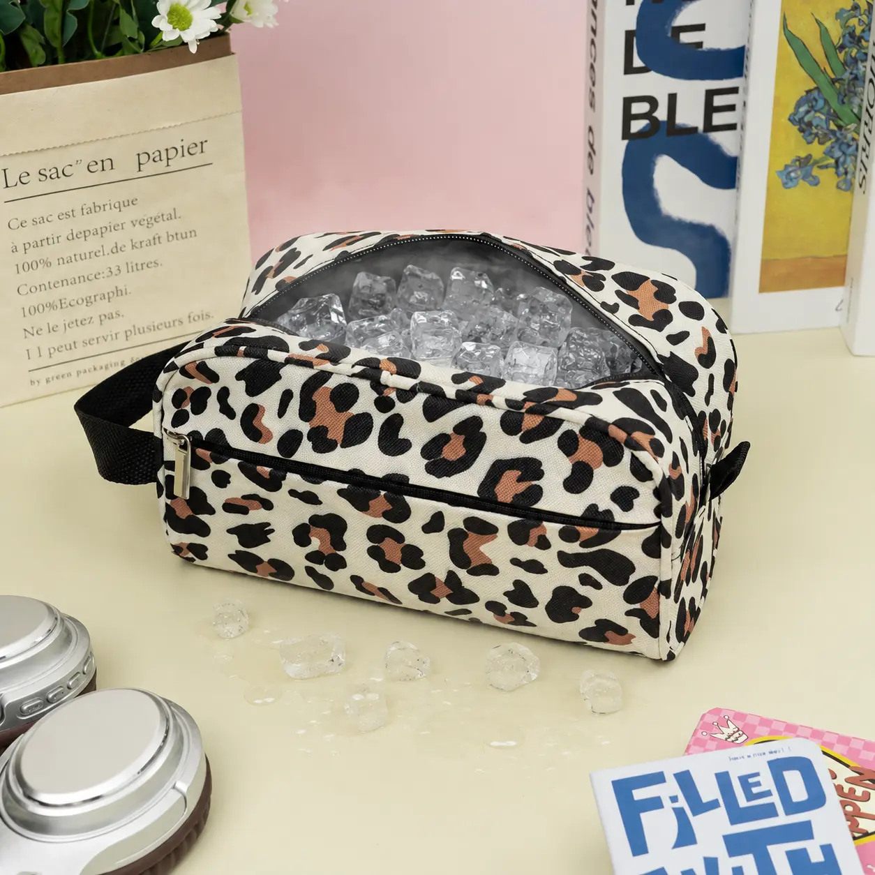 Portable Mini Cooler Bag,  Freezable Snack Cooler for Kids & Teens, Waterproof Cooler Box with 2 Reusable Ice Packs, Compact Cooler for Men & Women