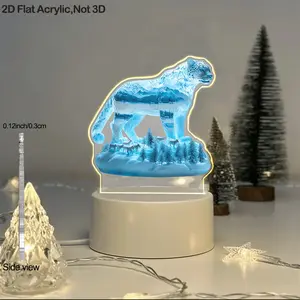 2D Acrylic LED Night Light, USB Powered, Natural Style, Leopard Design, Bedroom Decor, Romantic Atmosphere, Christmas Gift