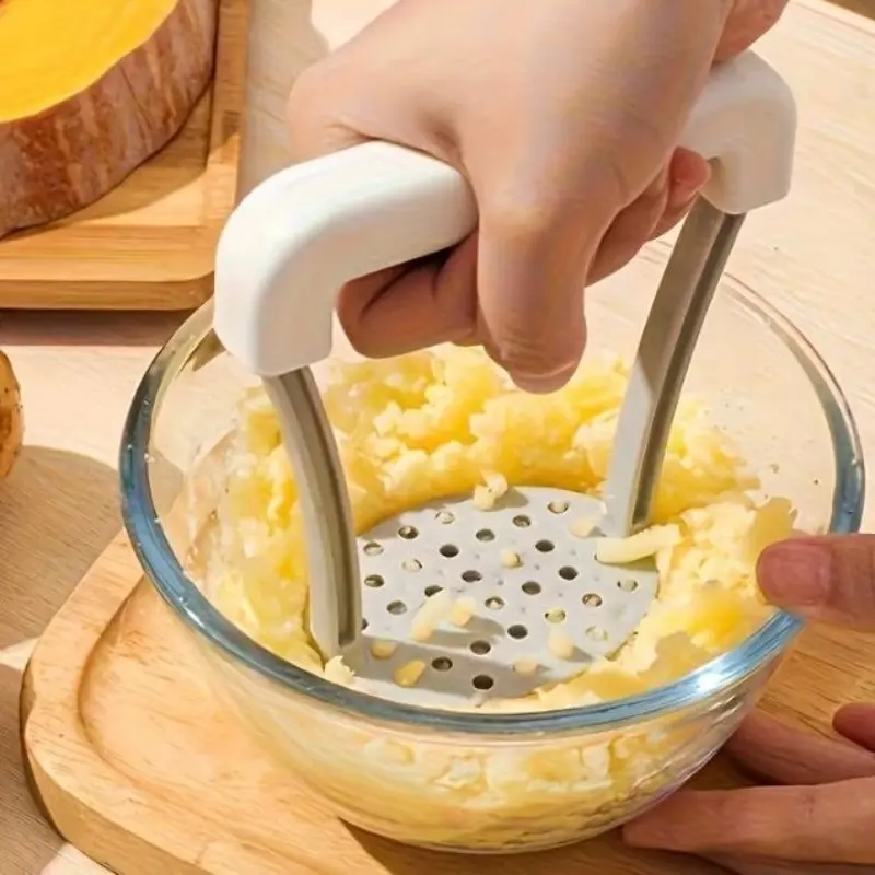 Manual Potato Masher for Home Kitchen, Carrot and Sweet Potato Smasher, Handheld Food Processor Tool, Easy-To-Use Cooking Aid