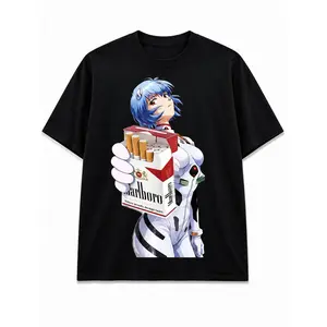 Rei Ayanami Marlboro Waifu Meme Ayanami Rei Smoking T-Shirt 100% Premium Pure Cotton Super Soft & Comfortable
