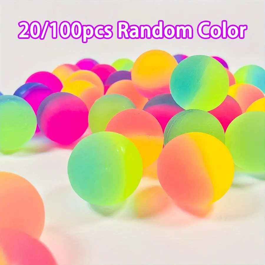 20/100pcs Colorful Rainbow Bouncy Balls- Perfect For Birthday Party Favors And Carnival Prizes Halloween Christmas Gifts，New Year gift, Bouncing Balls