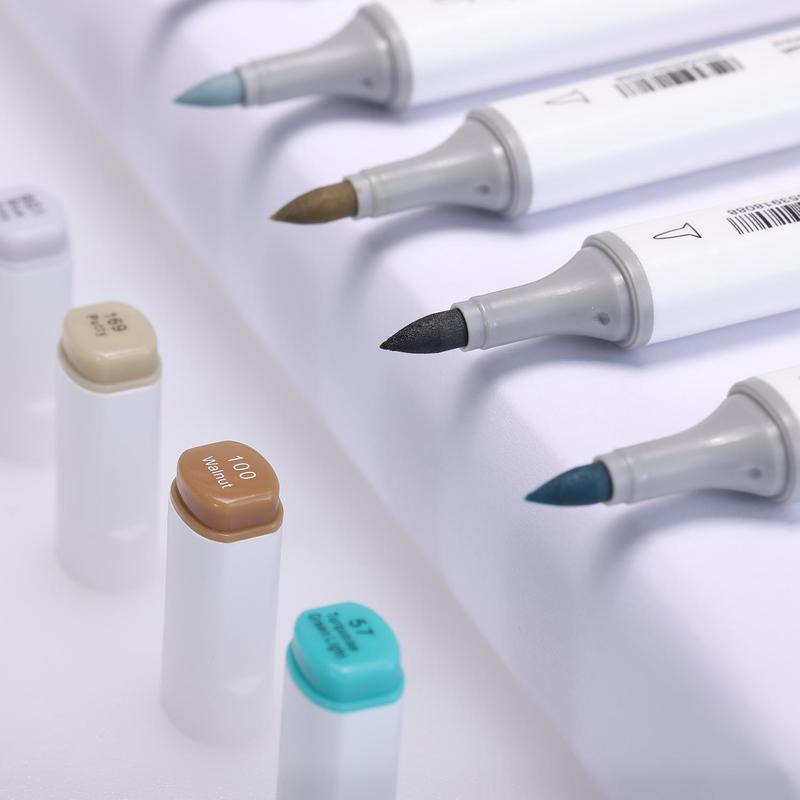 Dual Tip Marker Pen Set, 30/60/80/168 Colors Alcohol Soft Brush Markers, Art Markers for Lettering Cards Drawing Coloring Illustrations