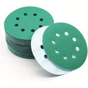 Advanced green film dust-free hook-type adhesive sandpaper sheet - suitable for electric random track sanding machines, sandpaper grinding and polishing vehicles, and wood!