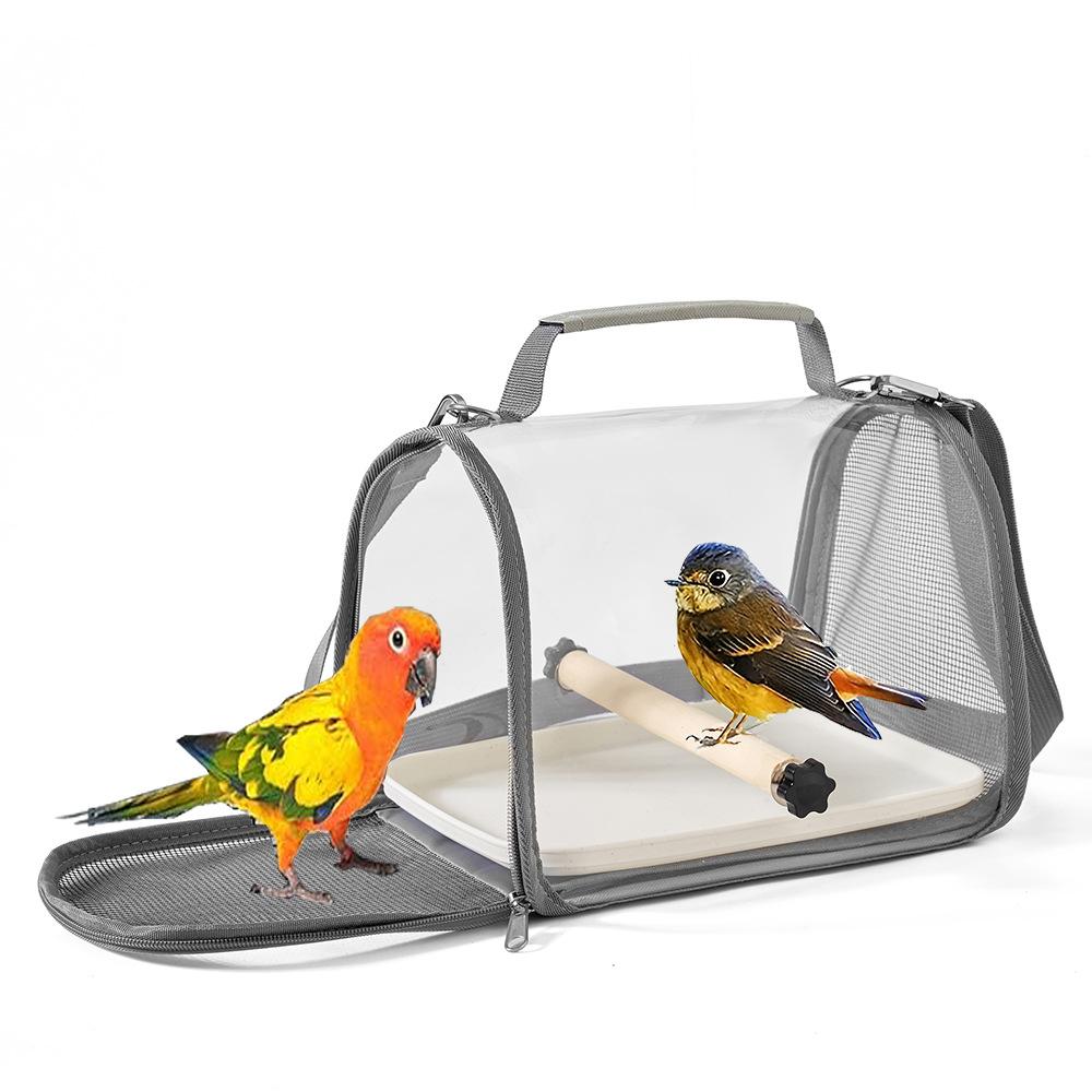 Pet Bird Carrier Backpack, Transparent Portable Parrot Travel Bag, Soft Crate for Small Sun Conure, Pigeon, Lizard, Hamster, Small Animals, Breathable Mesh Bubble Window for Outdoor Walking