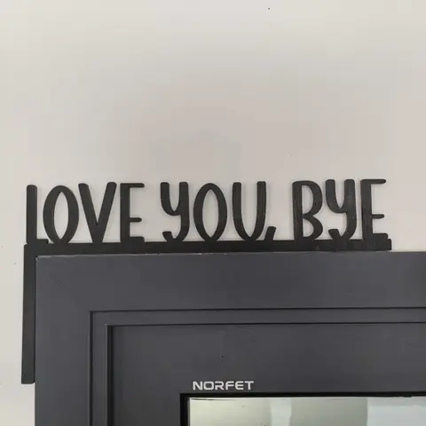 Trendy Stunning Iron "LOVE YOU, BYE" Door Sign Frame - Best Seller Artfully Crafted Wall Sculptures | Functional Design Merging Style & Utility, Perfect for Bedroom/Living Room Decor, Easy Install Wall Sculptures.