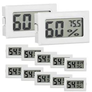 12 Pack Mini Hygrometer Digital  Temperature Humidity Meters Gauge Indoor Thermometer Hygrometer LCD Display Fahrenheit (?) for Guitar Case,Greenhouse, Garden, Cellar, Closet (White)