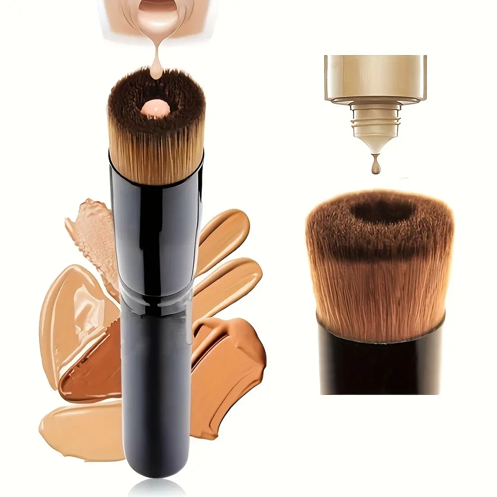 1/2/3 Flat Top Foundation Make-up Brushes for Perfect Makeup - Suitable for Liquid, Paste and Powder Cosmetics - Smearing, Spotting and Concealer Tools, Nylon Bristles