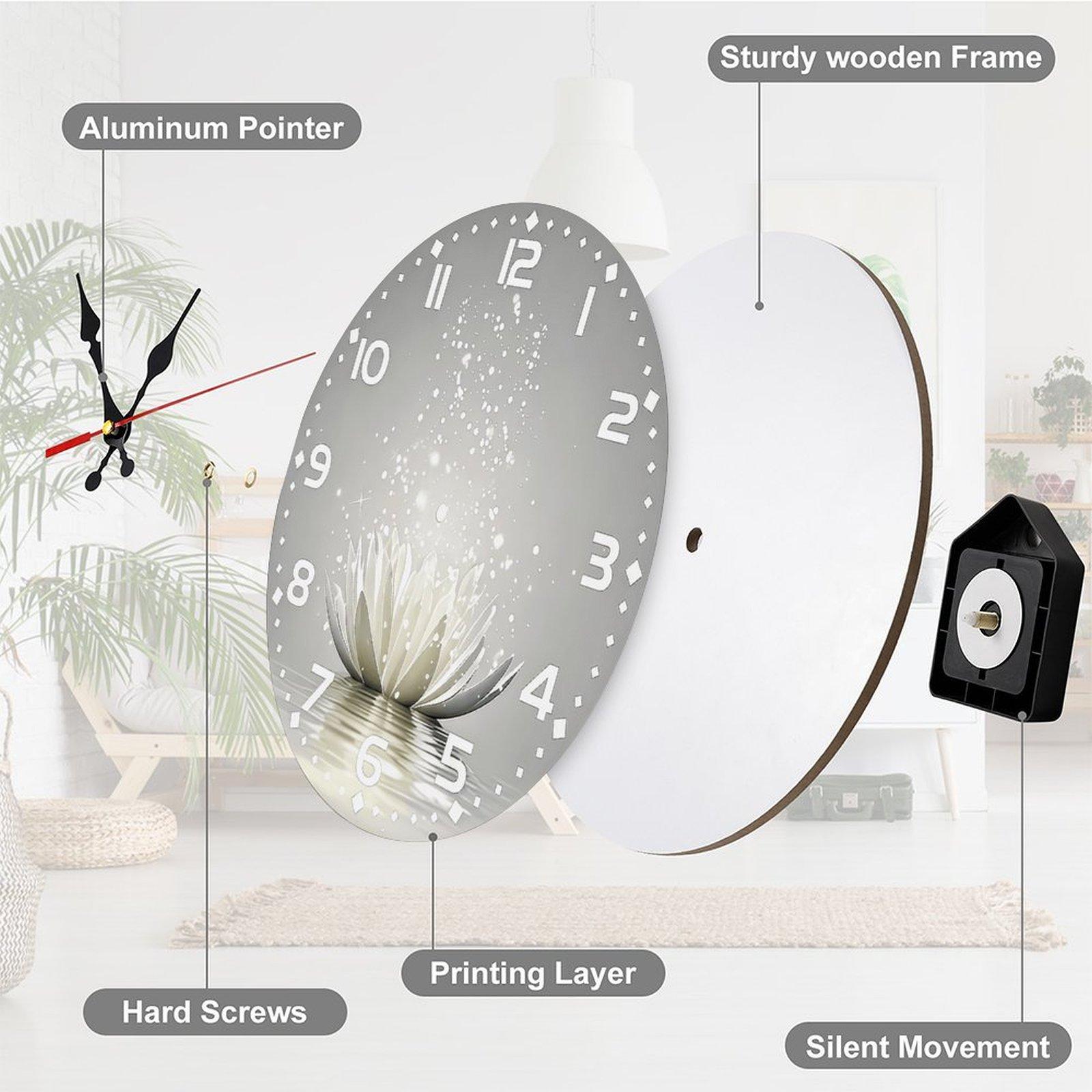 12 Inch Peaceful Lotus on Water Wall Clock | Silent Sweep Movement Spiritual Design, Ideal for Spa, Meditation Room, Home Office, Battery Not Included 12 Inch Peaceful Lotus on Water Wall Clock | Silent Sweep Movement Spiritual Design, Ideal for Spa, Meditation Room, Home Office, Battery Not Included