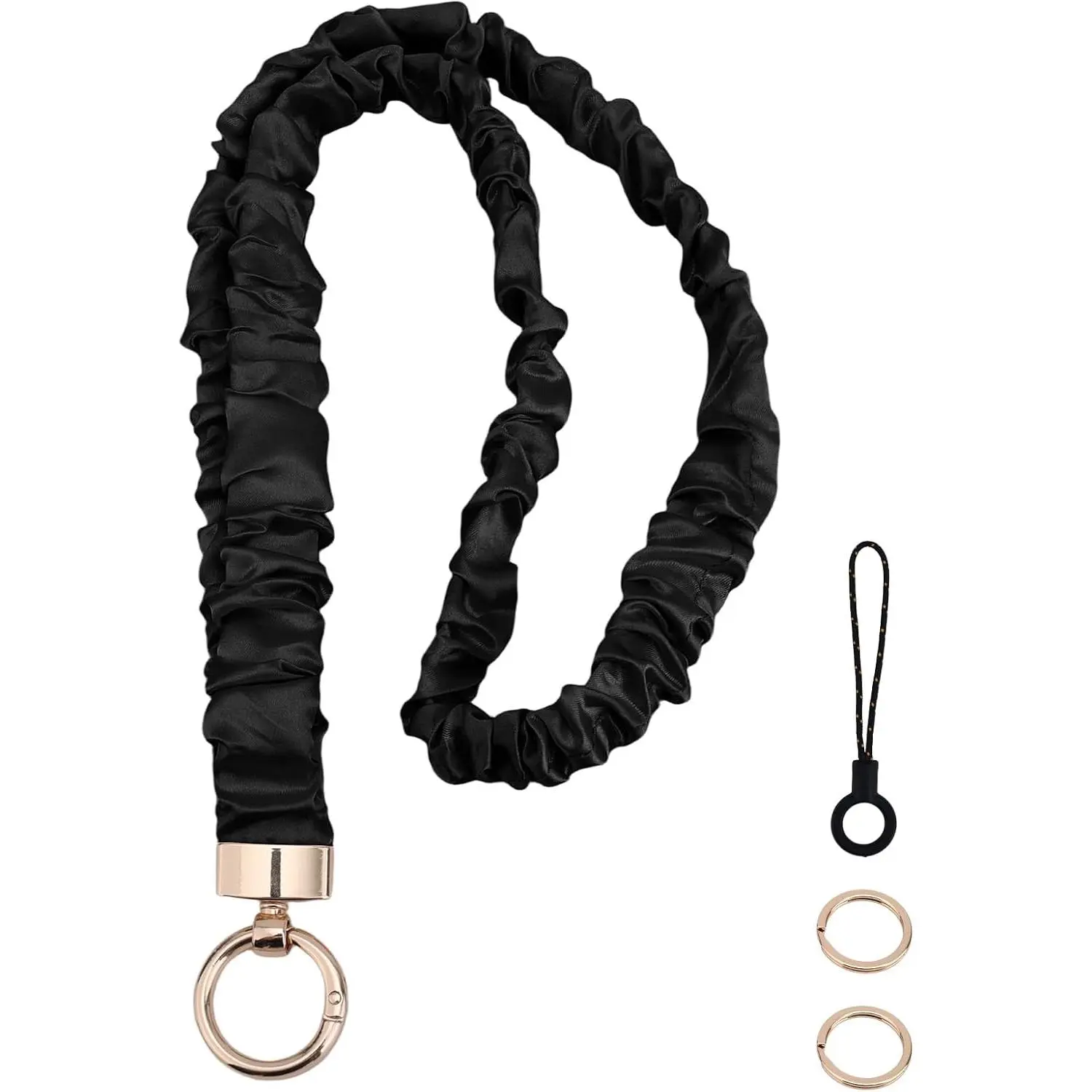 Stretchy Scrunchie Lanyard for ID Badges & , Retractable  Lanyard with Secure Clip Elastic  Holder for Women Teachers