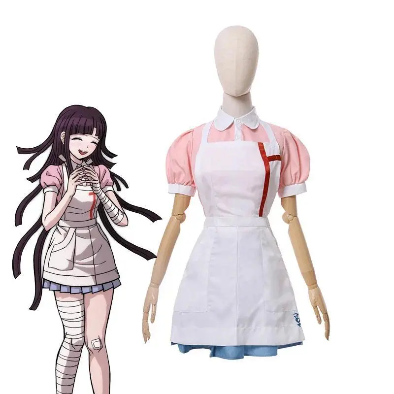Danganronpa Mikan Tsumiki Cosplay Anime Halloween Despair Ultimate Nurse Uniform Maid Costume Full Set For Women
