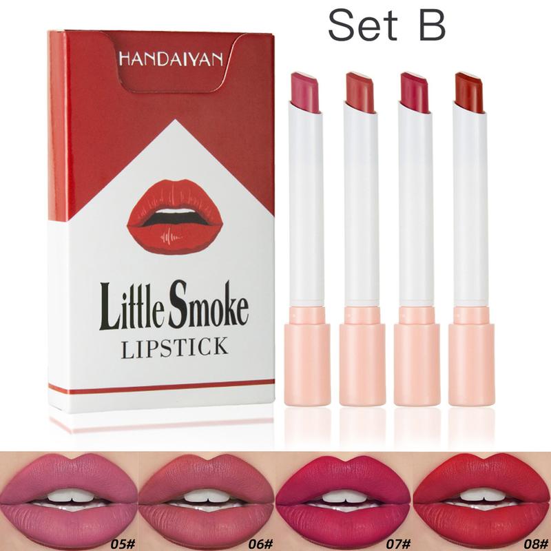 Long Lasting Lipstick, 4 Counts/set Waterproof Matte Lip Balm, Easy Coloring Lip Sticks, Suitable for All Occasions Lip Makeup, Girls and Women Makeup Accessories, Lip Stain Makeup, Gloss