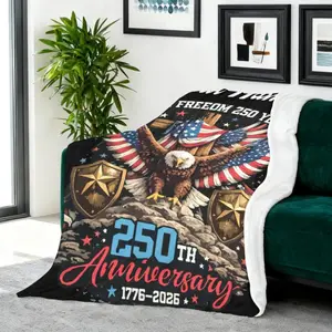 1pc Customized Name Blanket for The 250Th Anniversary of The United States: A Tailor-Made Flannel Blanket That Is Soft And Cozy