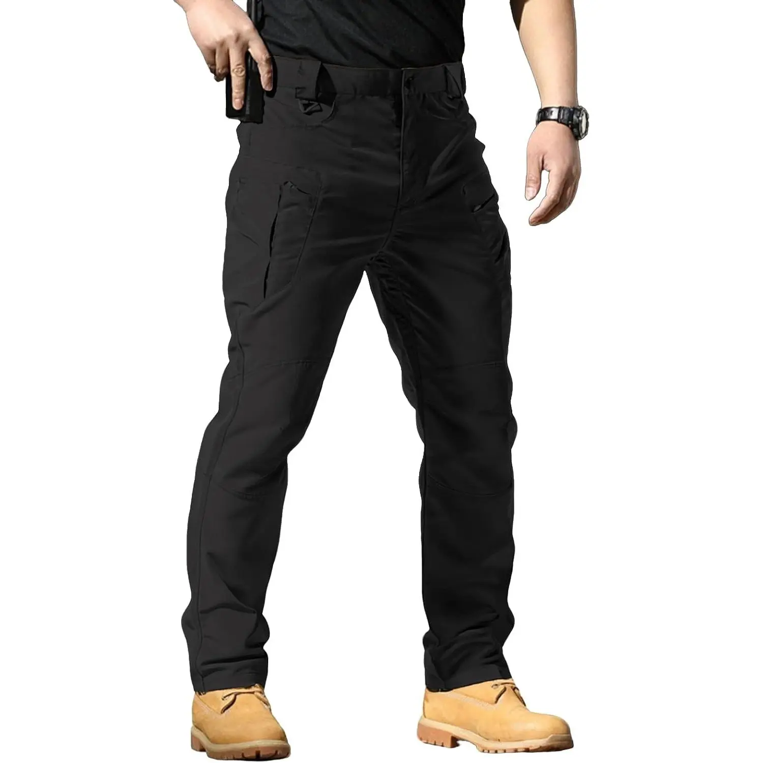 Men's Stretch Tactical Pants,Water Resistant Ripstop Cargo Pants,Lightweight Outdoor Work Hiking Pants with Pockets(No Belt)Gift.
