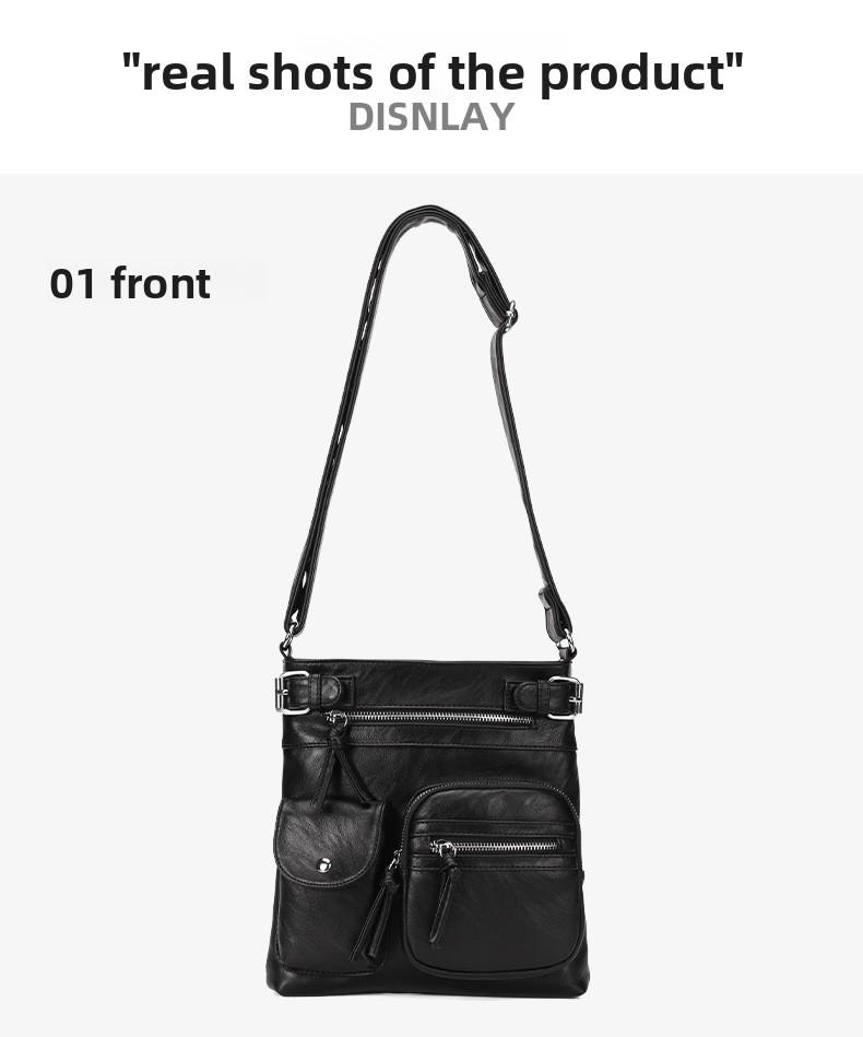 Women's Multi-Pocket Crossbody Bag, Fashion PU Leather Small Square Bag, Multi-Functional Casual Shoulder Bag with Unique Design