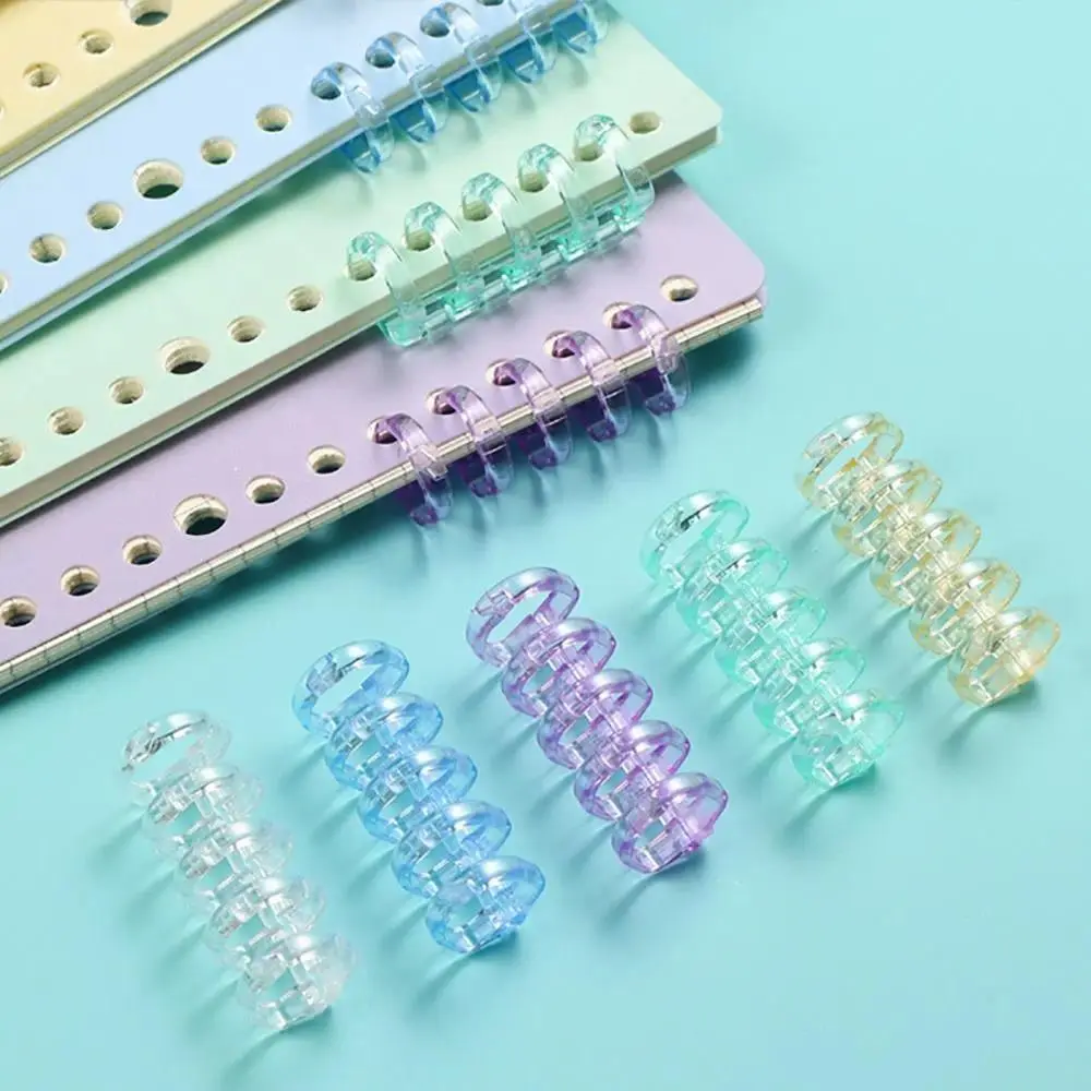 10Pcs Binding Spines Snap Split Binder Rings Learning Cards Stationery Office Supplies Loose Leaf A4 A5 A6 Notebook 5 Ring