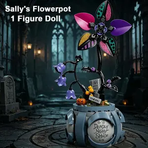 Colorful Deadly Night Shade Plant Sally's Flowerpot Building Blocks Halloween Witch Magic Flower 43288 Brick Set Toy Gift for Adult