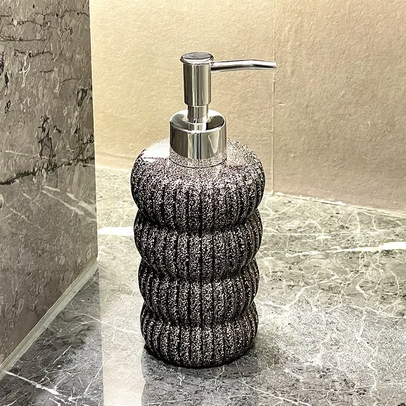 Refillable Cosmetic Pump Dispenser, Vintage Elegant Ceramic Soap Bottle, Bathroom Organizer, Shower Gel Refiller, Hand Cream Container