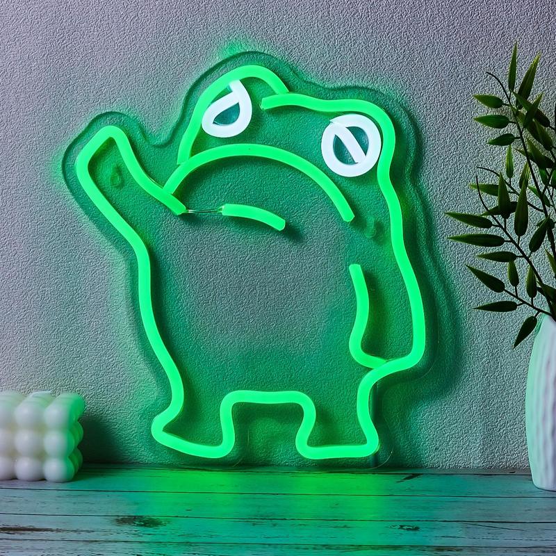 Cute Cartoon Frog Design Neon Sign, 1 Count USB Powered LED Neon Light, Decorative Neon Sign For Home Party Decoration