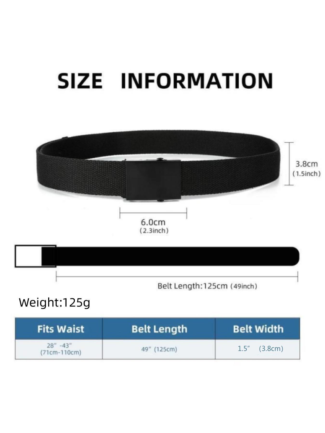 Unisex 1 Piece Solid Color Canvas Tactical Waist Belt, Casual Modern Waistband for Jeans, Fashion Clothes Accessories for Daily Used, Unisex Design