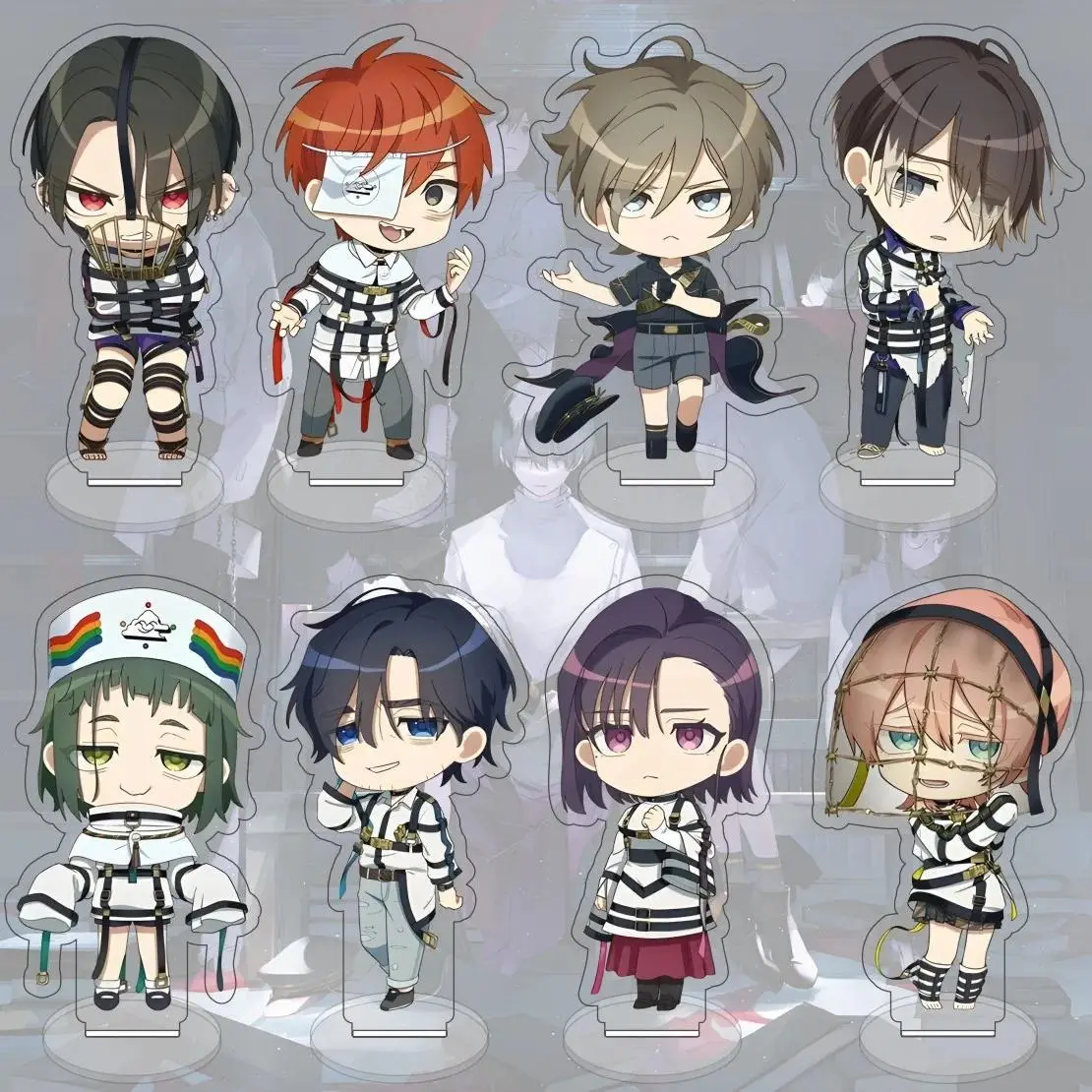 Anime  Milgram  10CM acrylic Q-version cute figurine ES standing model for tabletop decoration, gift for fans, keychain