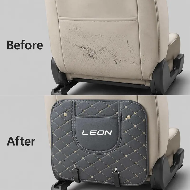 Seat Leon Car Seat Back Cushion, Adjustable Straps, No Tools Required, Quick Installation, Protects From Mud and Stains, Enhances Interior Quality