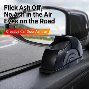 New Car Ashtray with Lid, Creative Car Interior Door Hanging Portable Ashtray, Multi-Functional Fireproof Car Ashtray for Home Use