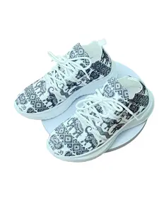 Ethnic Style Elephant Print Flyknit Sports Shoes, Breathable Soft Sole Casual Sneakers, Lightweight Versatile Daily Wear Women's Shoes