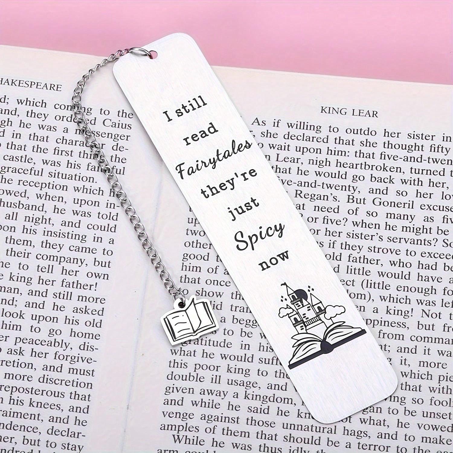 Stainless Steel Bookmark, 1 Count Letter Pattern  Bookmark with Chain, Reading Bookmark Gift for Book Lovers, Book Accessories