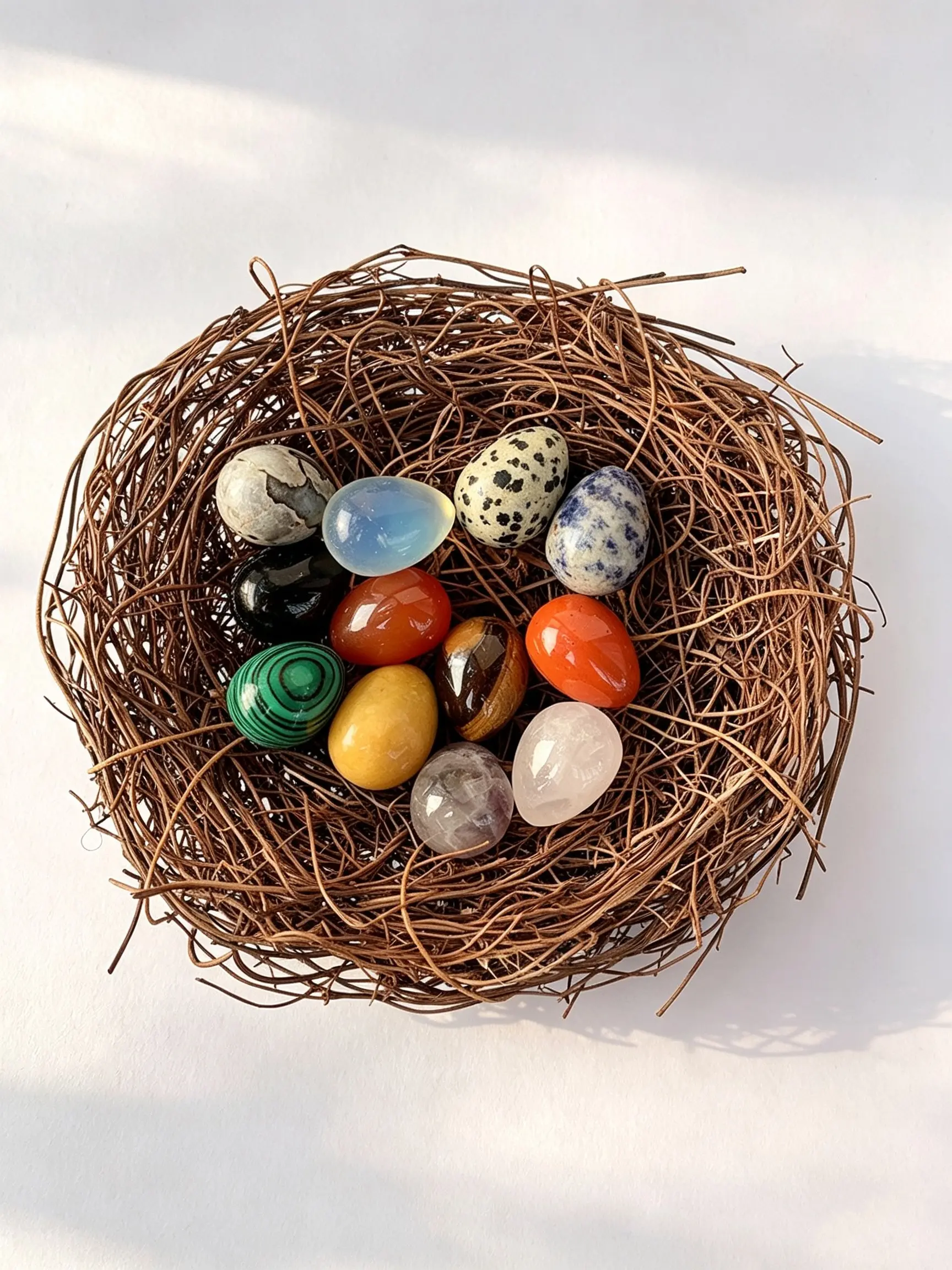 Natural Easter Egg Shaped Stones, Polished Quartz Tiger Eye Eggs, Seasonal Decorations, Handmade Natural Gemstones, 10/20 Pieces
