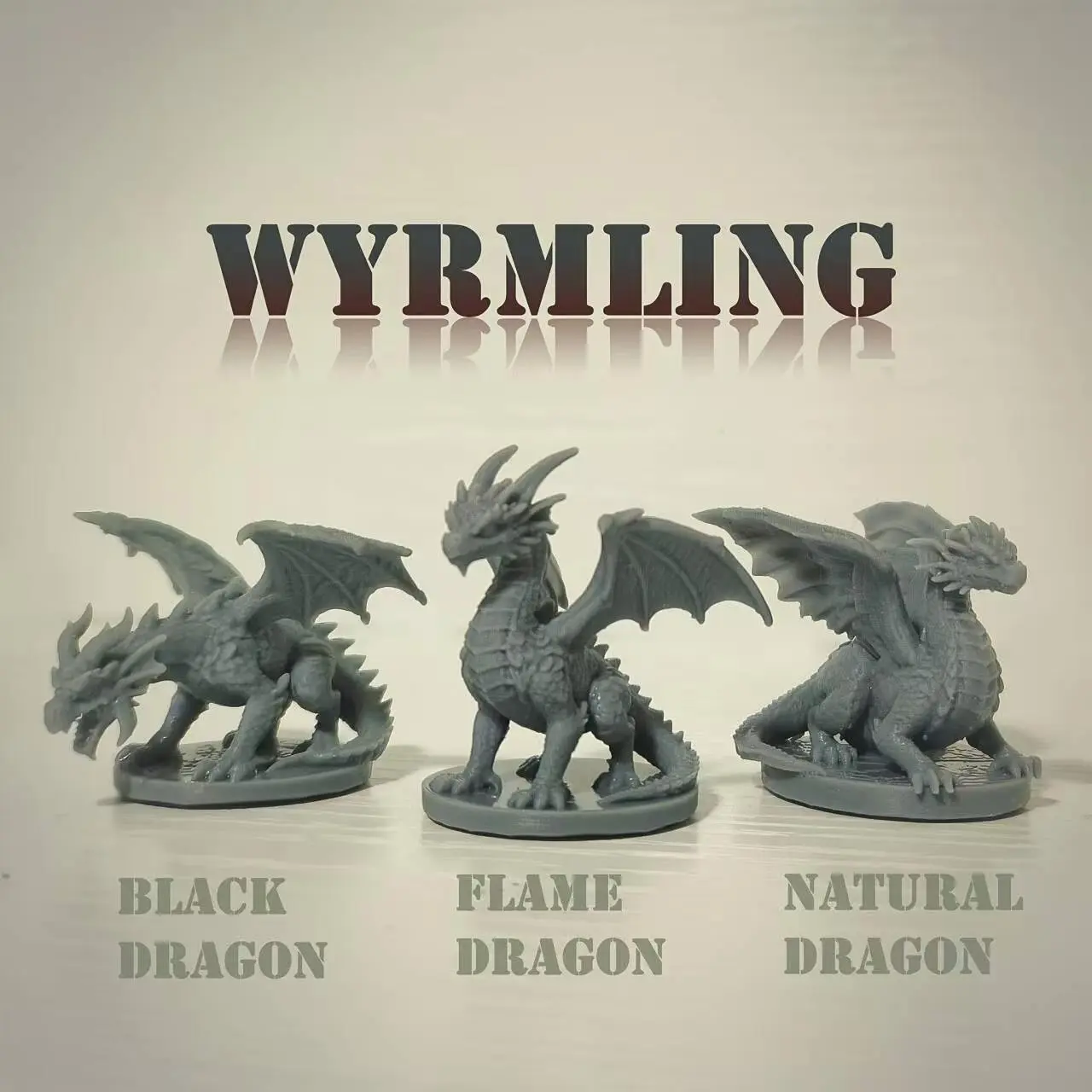 3 Piece Wyrmling Miniature Models, Ideal for Tabletop Games, Easy to Color, 3D Printed, Perfect Rpg Accessories, Collectible Role-Playing Props