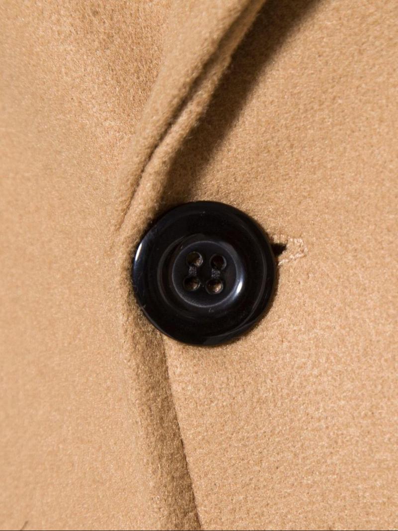 Men's Solid Double-Breasted Pocket Trench Coat Jackets, Regular Fit Casual Long Sleeve Lapel Neckline Coat for Fall & Winter, Men's Clothes for Daily Wear