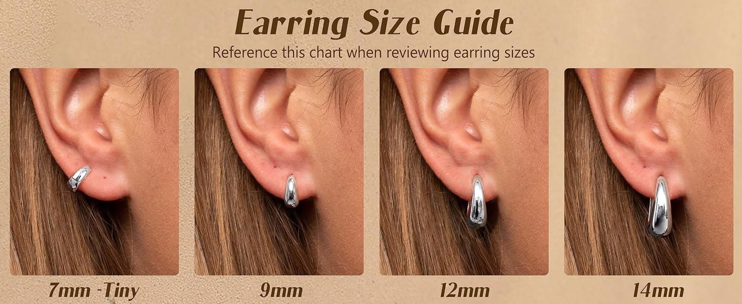 YADOCA Sterling Silver Hoop Earrings for Women Chunky 14K Plated Gold Earring Small Hypoallergenic Hoops Earring for Sensitive Ears Lightweight Huggie Thick Hoop Earrings(Gold/Silver)