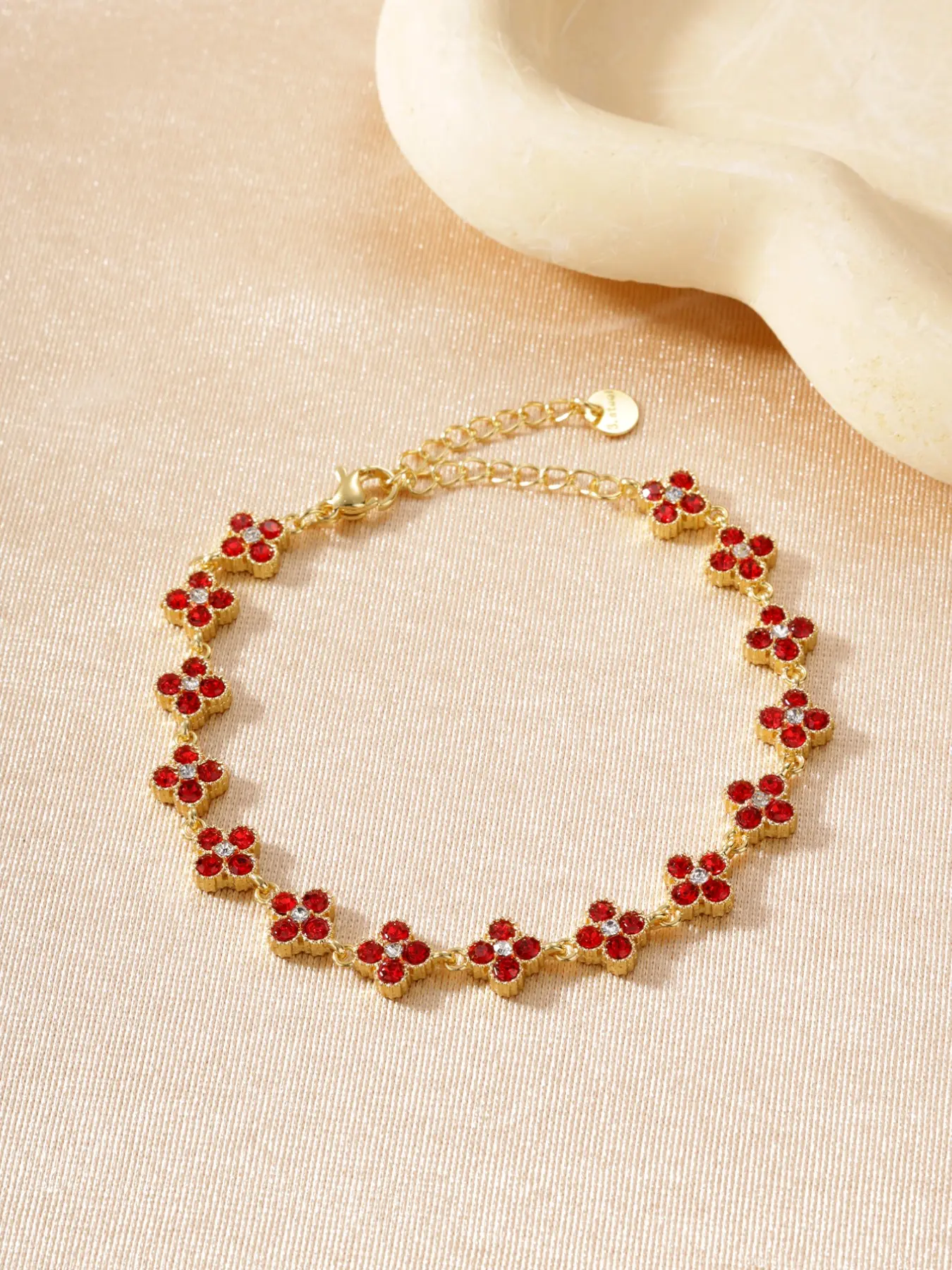 Boho Style Four-Leaf Clover Bracelet, Colorful Zircon Chain, Adjustable Extender, Perfect for Daily Wear & Parties, Fashion Gift for Women