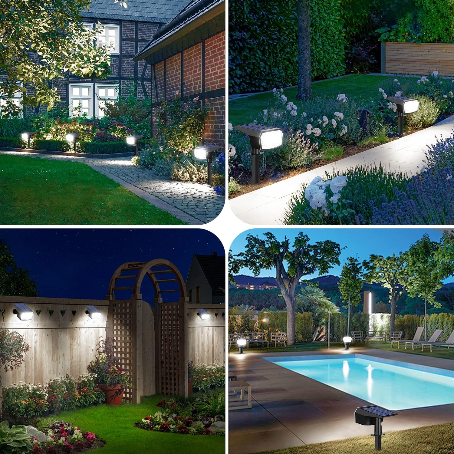 2/6/8Pcs Solar Spot Lights Outdoor, Waterproof 2-in-1 Solar Landscape Spotlights for Yard, 59 LED Solar Powered Wall Lights for Garden Pathway Driveway Walkway 2/6/8Pcs Solar Spot Lights Outdoor, Waterproof 2-in-1 Solar Landscape Spotlights for Yard, 59 LED Solar Powered Wall Lights for Garden Pathway Driveway Walkway