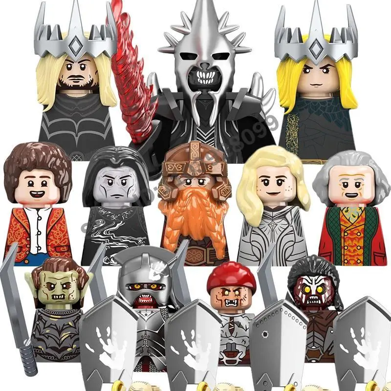 2026 new hot item Mini Classic Movie Character Building Blocks Orcs Legion Elf King Prince Knight Dwarf Wizard Dark Villain Figures Bricks Toys