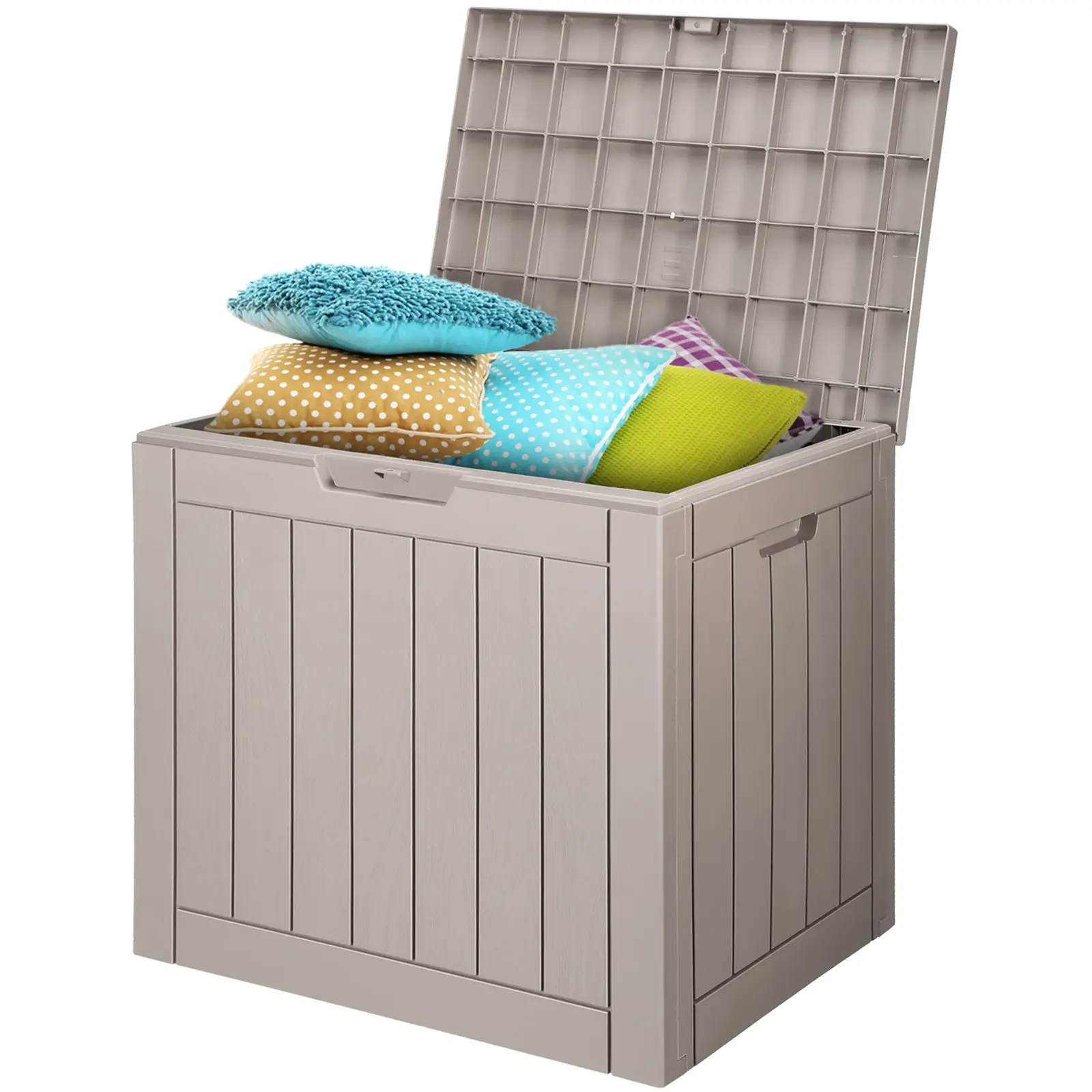VEVOR Outdoor Storage Box, 31 Gallon Resin Deck Box, Backyard Outside Toy and Towel Storage Cabinet Waterproof, for Patio Furniture Cushions, Garden Tools, Pool Supplies Package Delivery (Grey)