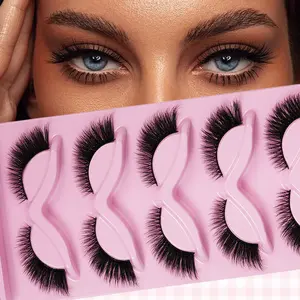 Wispy Cat Eye False Eyelashes,Volume Manga Style Lashes with Lash Brush, Sweat-proof and long-lasting, easy to apply quickly Soft Fluffy Dramatic Lashes for Daily, Work, Dating and Party