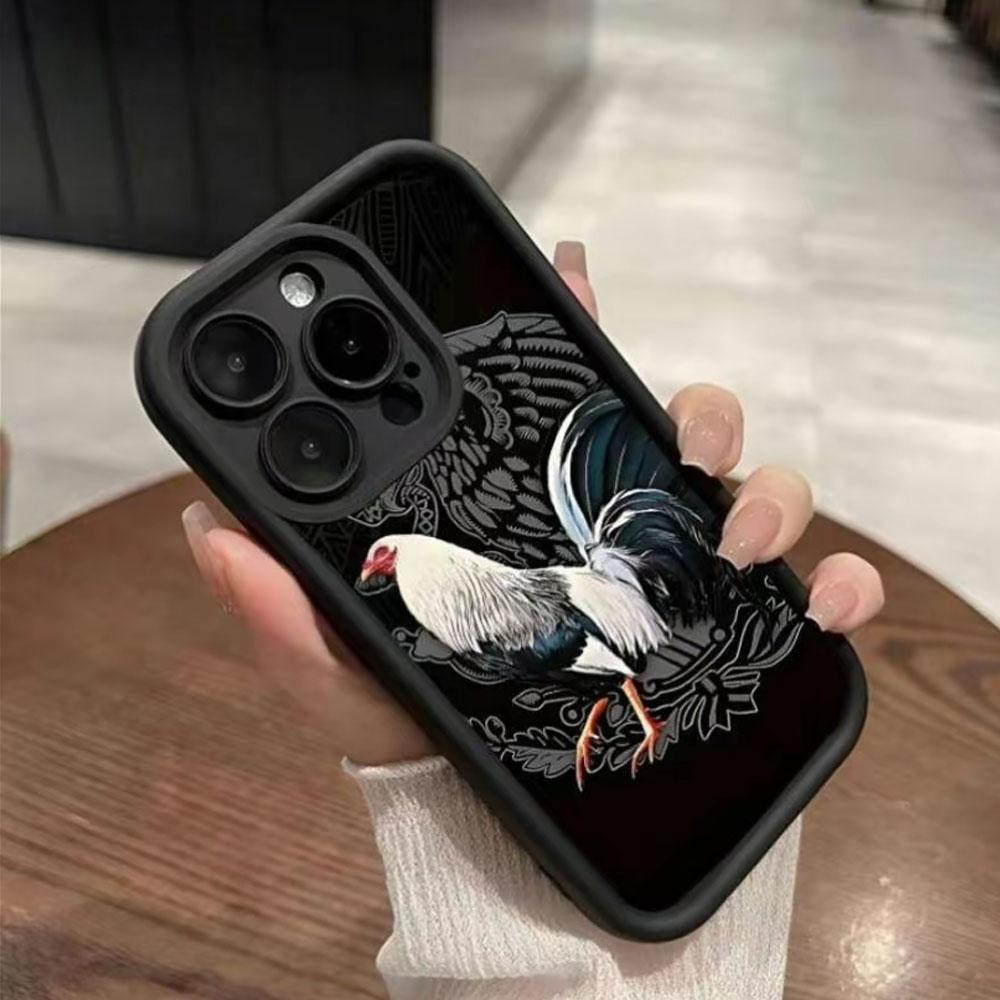 Mexican Rooster Gamefowl Phone Case for iPhone 17 Pro Max 16 E 15 14 Plus 13 12 11 & Samsung S21 - S26 Ultra Plus, Cool Creative Rooster Pattern Shockproof Silicone Protective Softcase