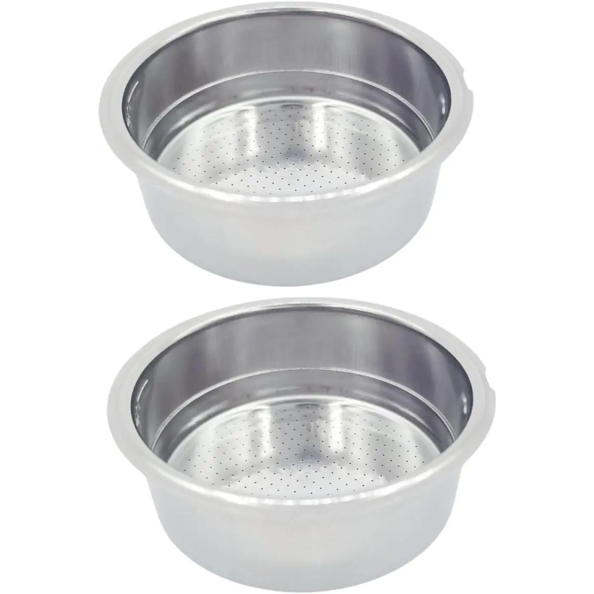 2pcs_51mm pressurized porous coffee filter basket,stainless steel coffee  filter bowl, suitable for 51mm espresso basket,compatible with Gevi/-double wall filter basket -2 cup capacity