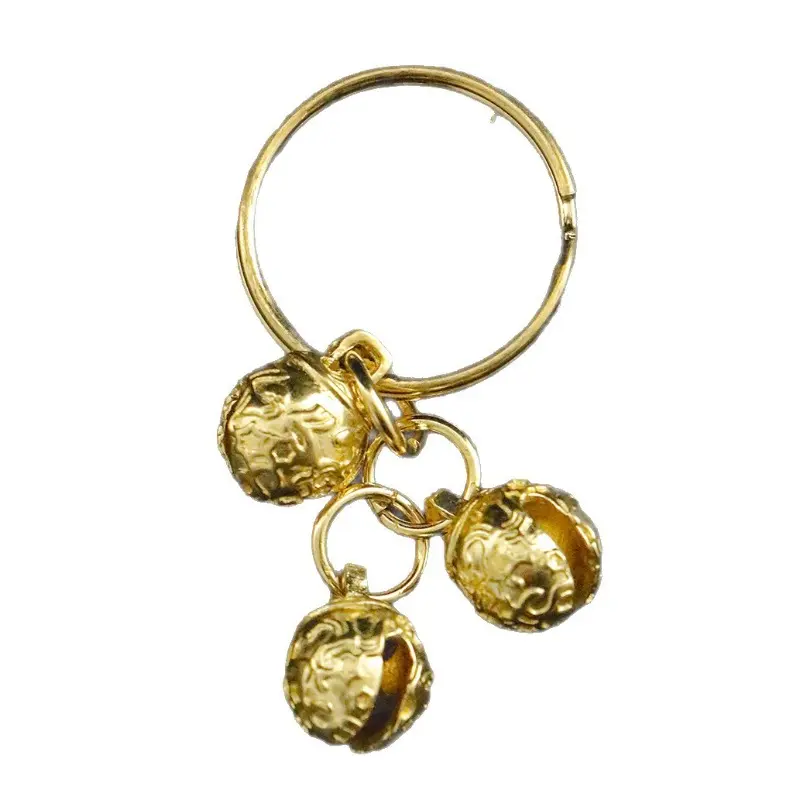 Key Ring Accessory | Viral Rising Biker Lucky Bell Trend | Retro Solid Brass Mini Trinket | Compact Clear Sound Copper Bell Keychain | Wear-resistant Vintage Tone Anti-lost Pendant | For Motorcycle Keys, Daily Carry & Rider Good Luck Gift