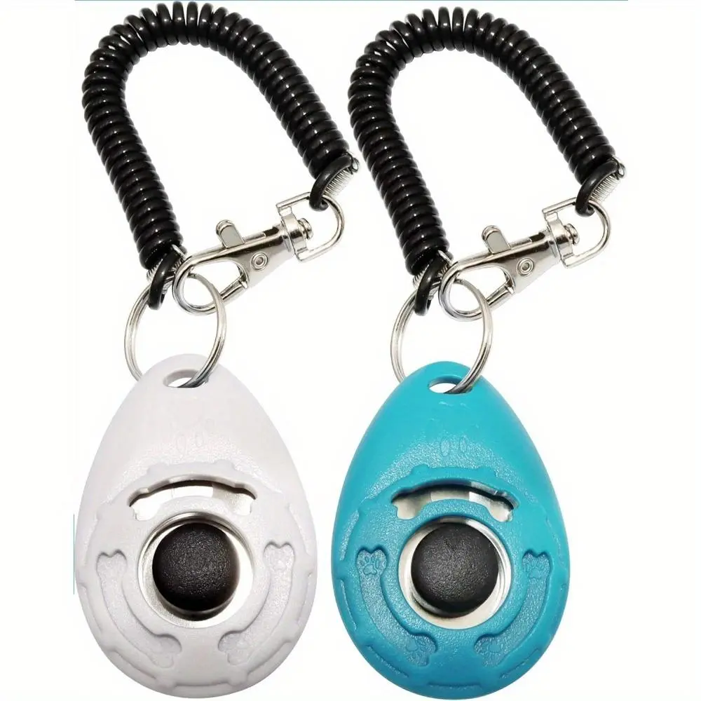 2 Pack Training Clickers for Dogs - Hand-Free Clip-On Training Clickers with Wrist Strap, Positive Reinforcement for Obedience, Puppy Behavior Modification (For Dog Owners), Training Clicker