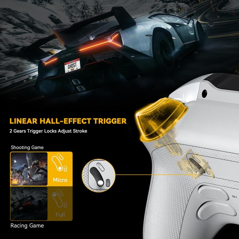 FIEHDUW NO DRIFT ManbaOne Interactive Screen Gaming Controller for PC/Switch/iOS/Android/Steam Deck, Hall Effect Stick & Trigger, Hall Effect Joystick(Not Compatible with Xbox, PS5)