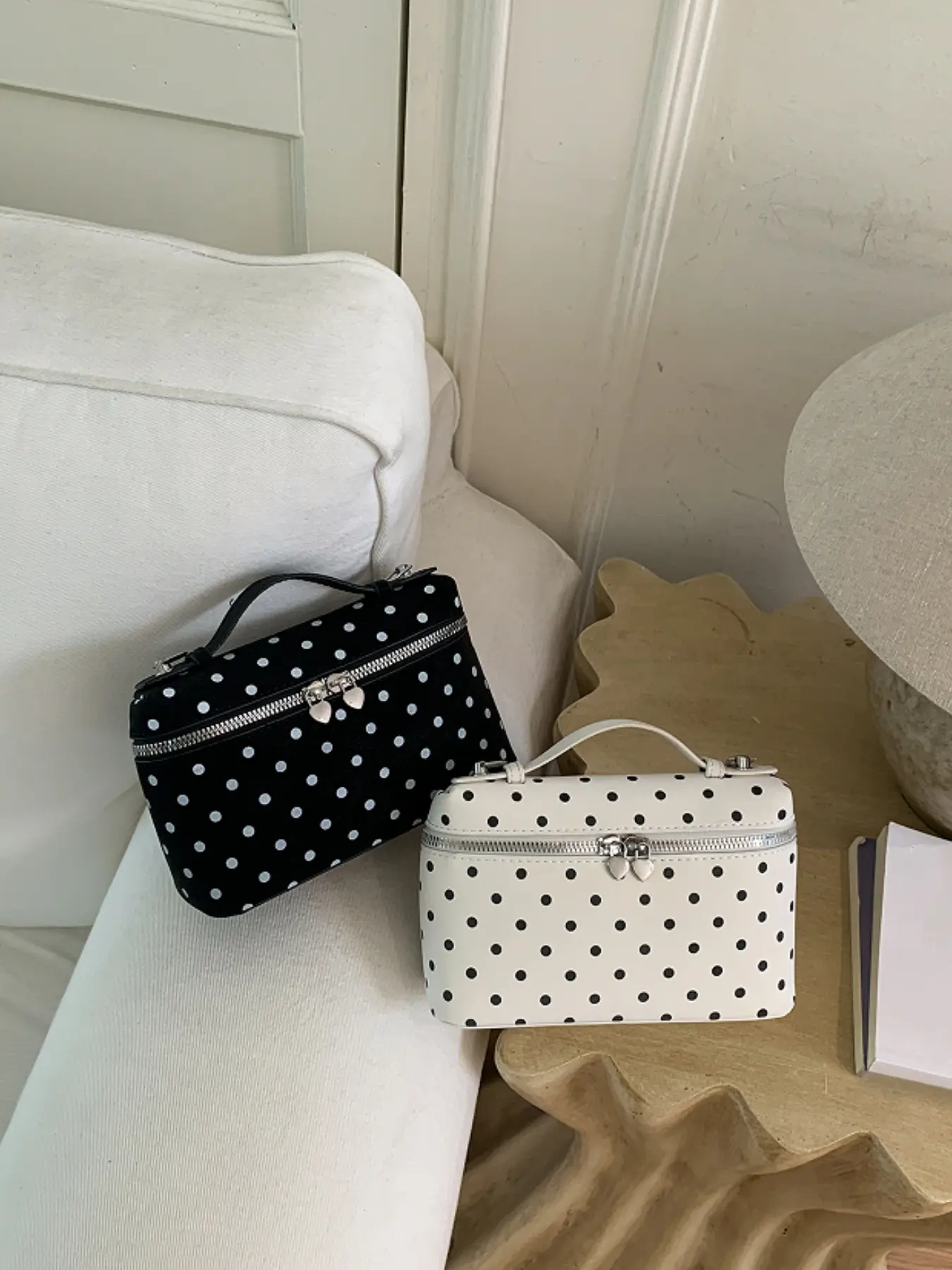 Light Luxury Cute Pure Desire Storm Point Small Square Bag Love Zipper Mini Handbag, Detachable Shoulder Strap Sweet Daily Commuting Texture Fresh Casual Crossbody Bag