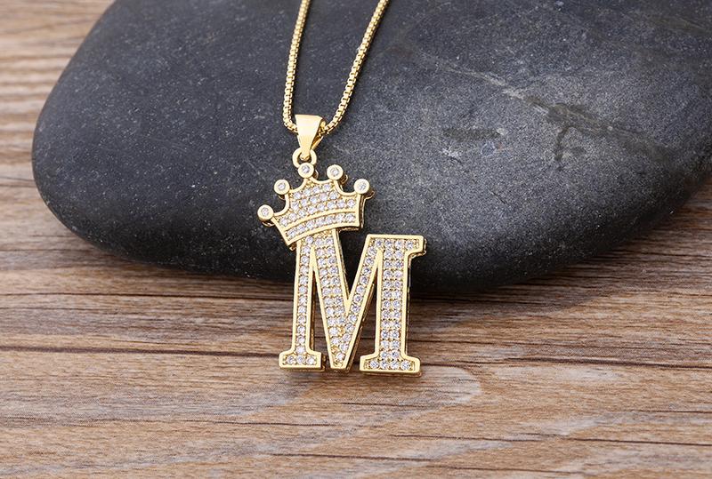 Aesthetic Luxury Copper Zircon A-Z Crown Alphabet Pendant Chain Necklace Hip-Hop Style Fashion Woman Man Initial Name Jewelry Gift for Girl Women Couple Aesthetic Luxury Copper Zircon A-Z Crown Alphabet Pendant Chain Necklace Hip-Hop Style Fashion Woman Man Initial Name Jewelry Gift for Girl Women Couple