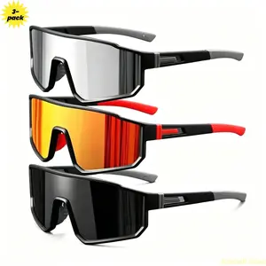 Men's 3-Pack Large Frame Polarized Sunglasses - Lightweight, Anti-Ultraviolet, Bold Style Athletic Black Wraparound Eyewear with Non-Slip Nose Pads (Guys Gifts, Cool Outdoor Stuff) for Fishing, Daily Wear