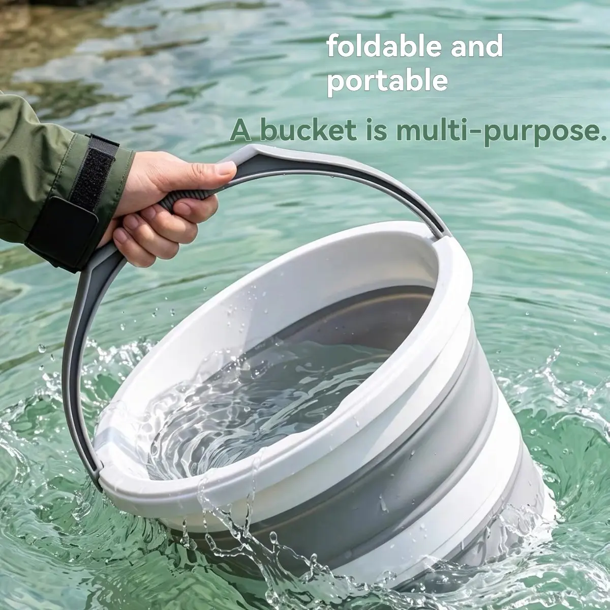 8.8L High-Quality Foldable Water Bucket, Portable Household Laundry Bucket, Outdoor Fishing Bucket, Car Wash Travel Bucket, Large Capacity Handheld Storage Bucket