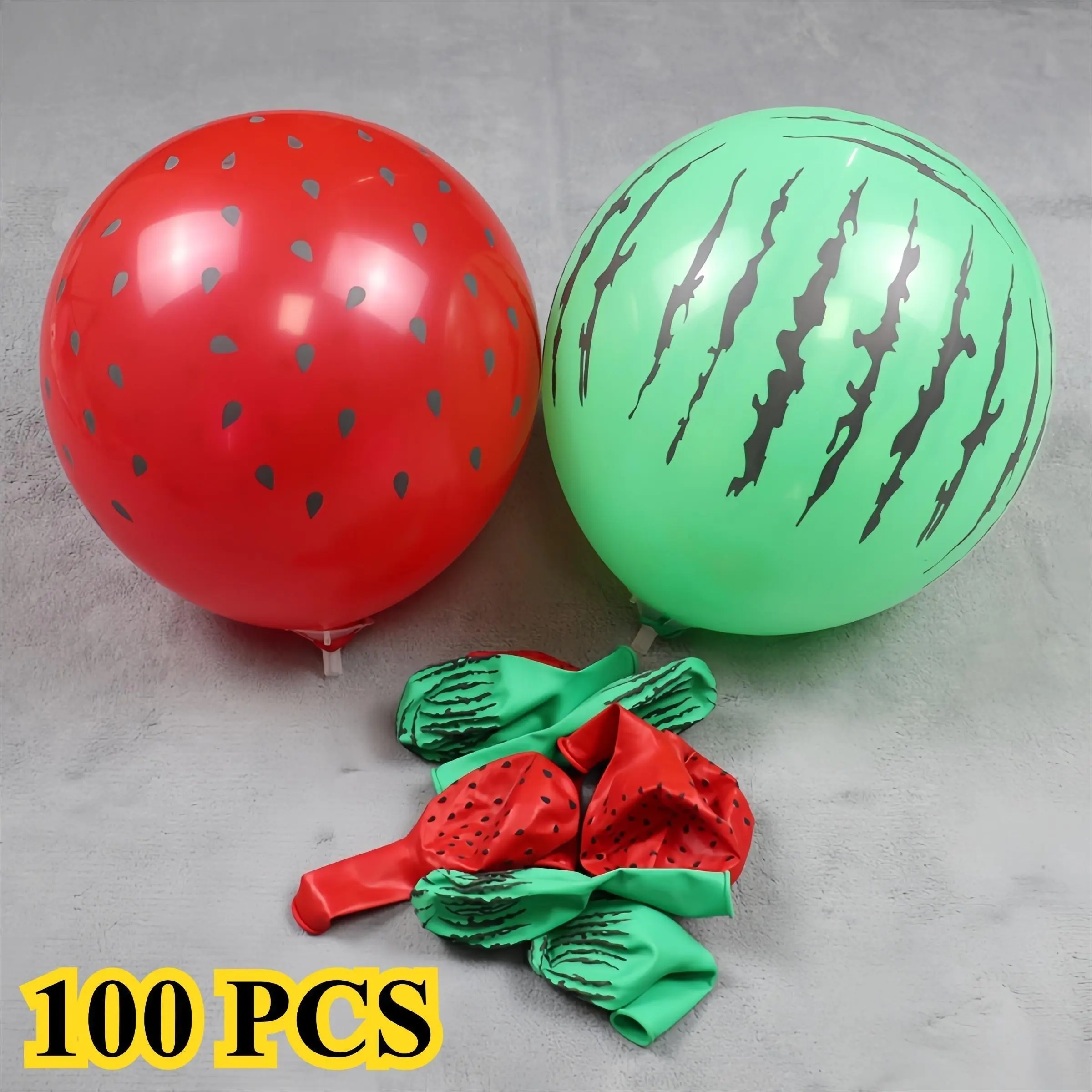 100 Watermelon Theme Latex Balloons Set, Perfect for Parties, Unpopped, Suitable for Ages 14+, Ideal for Hawaiian Parties, Summer Events, Birthdays