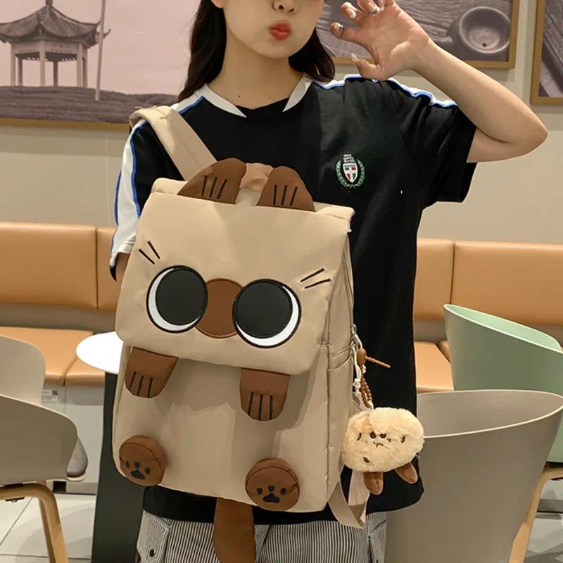 Cute Cat Mochila Sweet Cool Girls Large Capacity Mochilas Student Backpack Spacious Durable School Bag Practical Bags for Woman