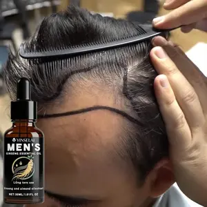 Men's Hair Growth Oil, Biotin, Rosemary, Saw Palmetto, Caffeine, Castor Oil, He Shou Wu, Ginger, Olive, Argan Oil, Quick Absorption, Deep Penetration